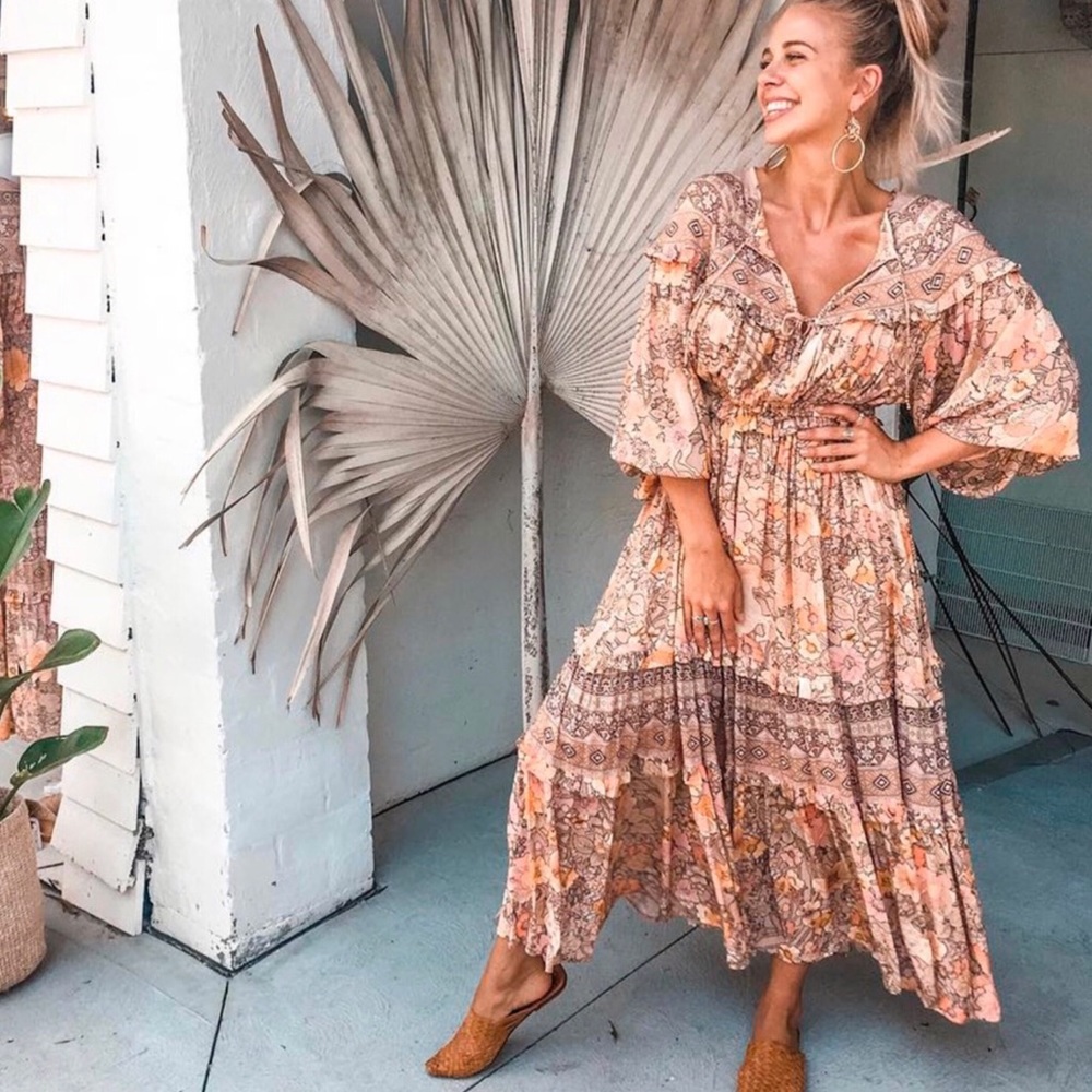 Boho Floral Print Maxi Dress - Picture 3 of 9